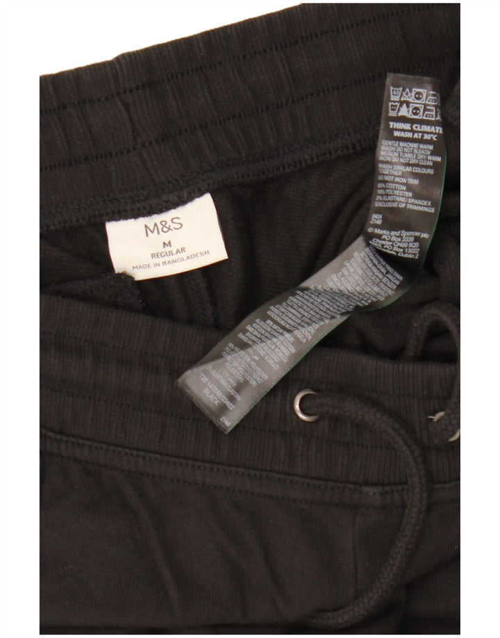 Мужские спортивные брюки Marks & Spencer, хлопковые, среднего размера, черные