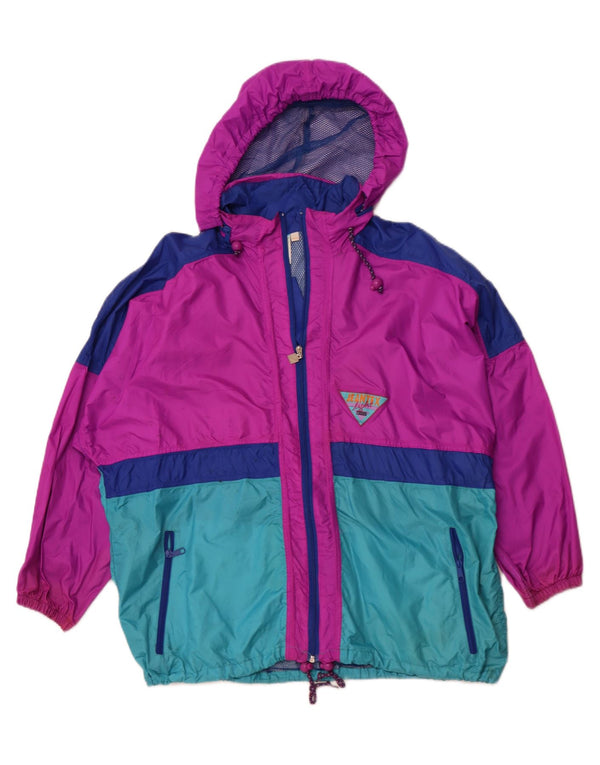 Женская дождевик с капюшоном J JEANTEX UK 44/46 2XL Фиолетовый с цветными блоками