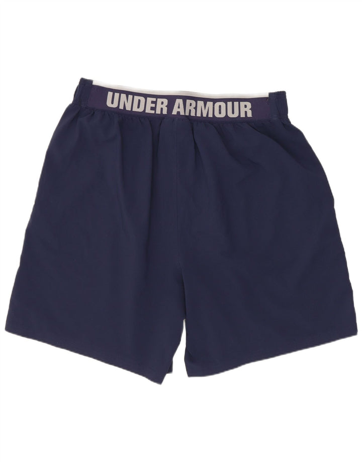Мужские спортивные шорты с рисунком Under Armour, большие темно-синие, полиэстер