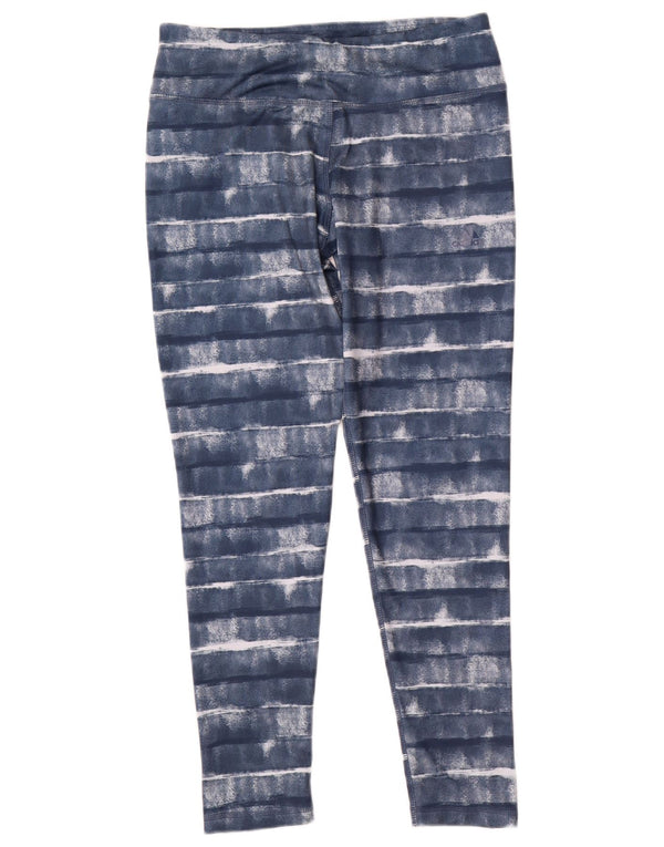 Женские леггинсы Adidas Climalite UK 12/14, полиэстер в среднюю синюю полоску