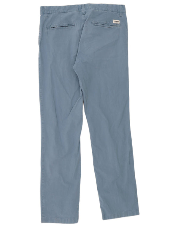 Timberland Mens Straight Chino Trousers W34 L34 Blue Cotton