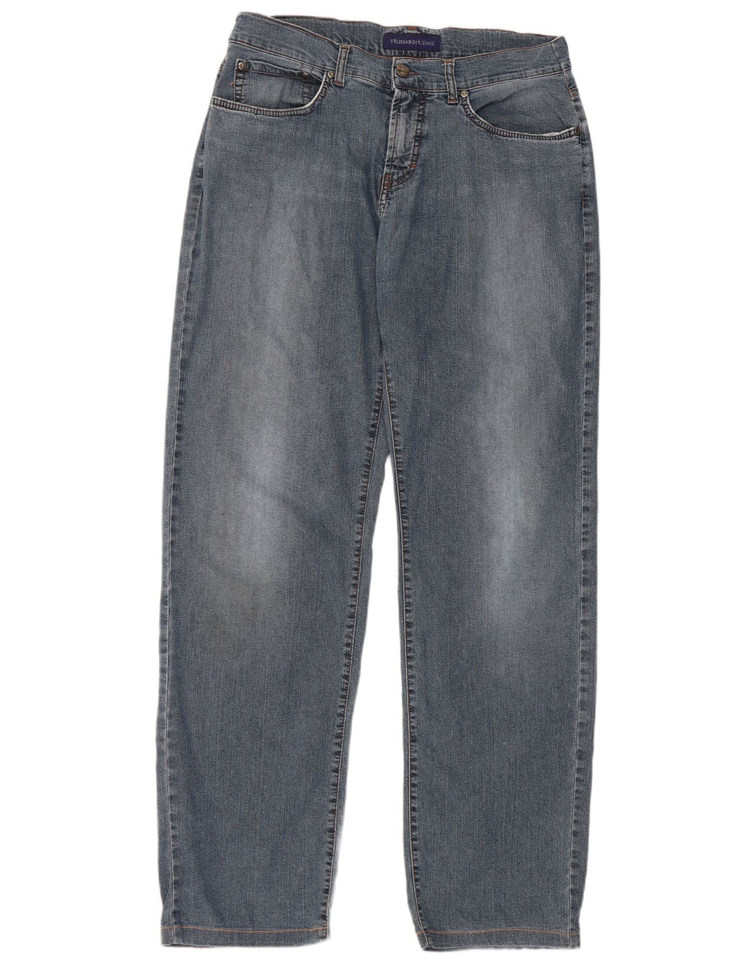 Мужские прямые джинсы Trussardi W34 L32 синие, хлопок