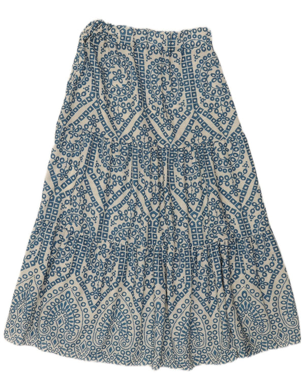 Vintage Womens Maxi Skirt W28 Medium Blue Paisley Viscose