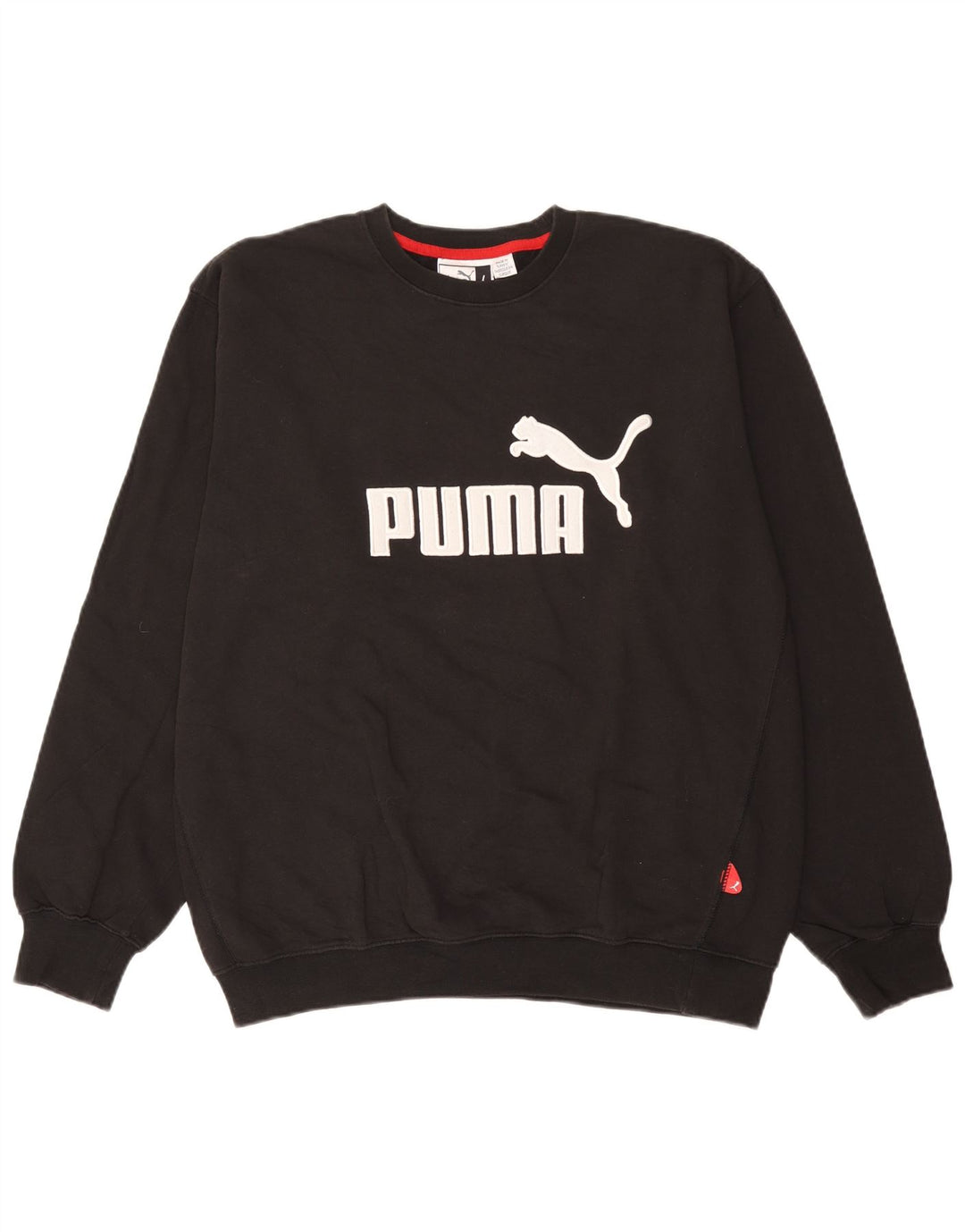 Мужской свитшот с рисунком Puma, большой черный хлопковый джемпер