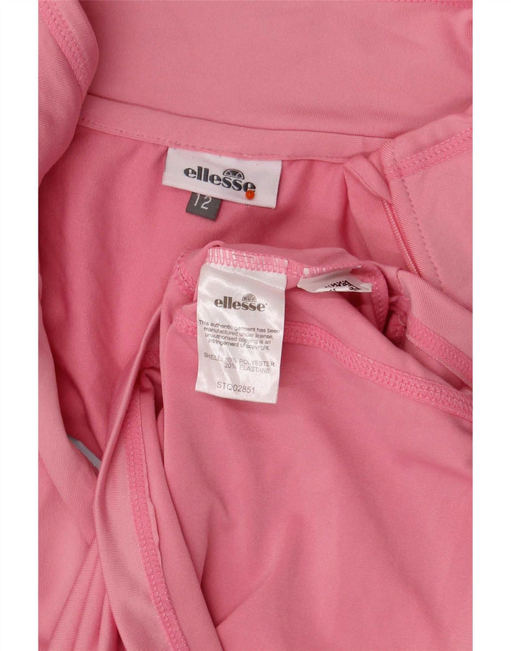 Женский топ Ellesse с воротником на молнии и длинными рукавами UK 12, средний розовый полиэстер