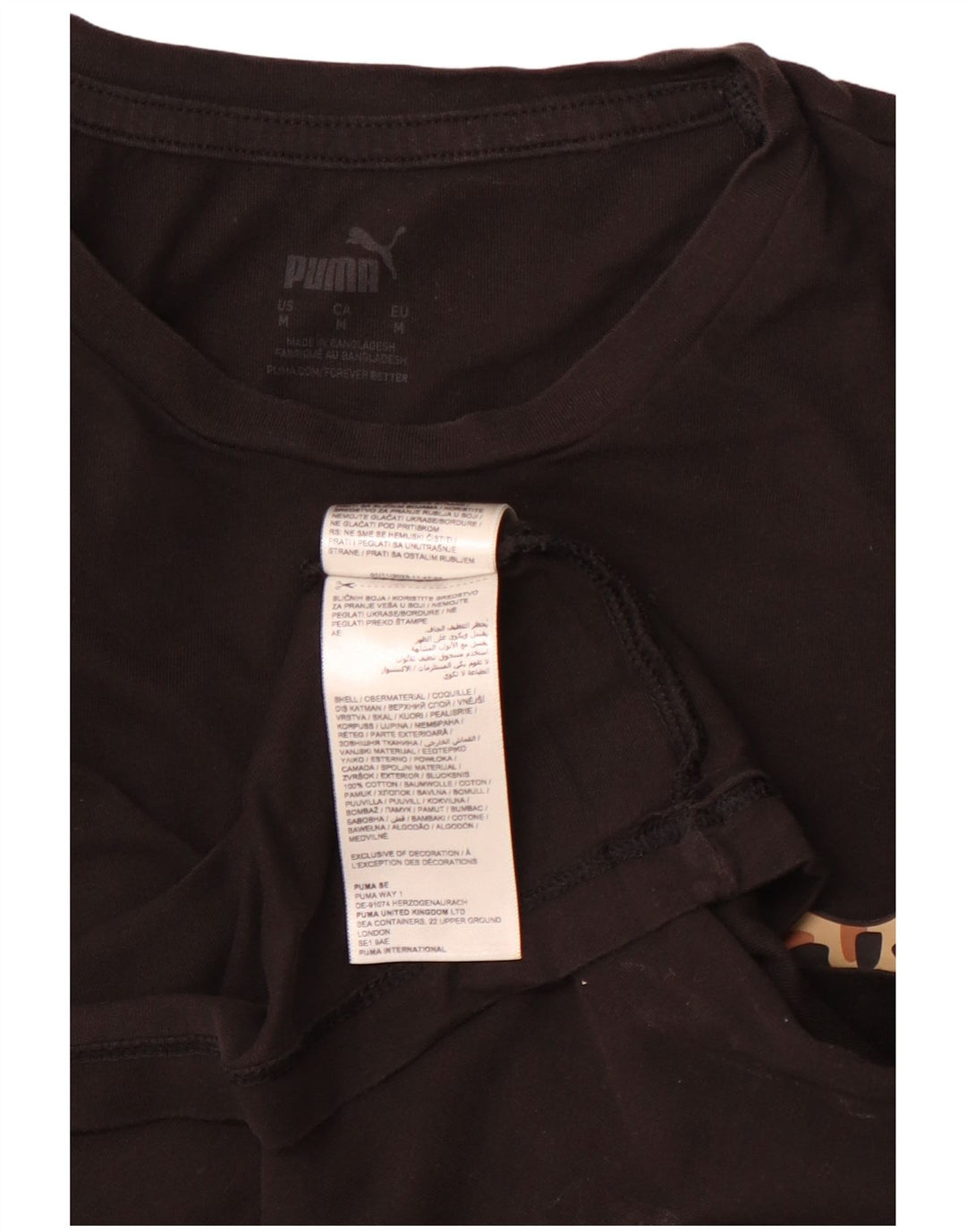 Женская футболка с рисунком PUMA Top UK 12, средний черный хлопок