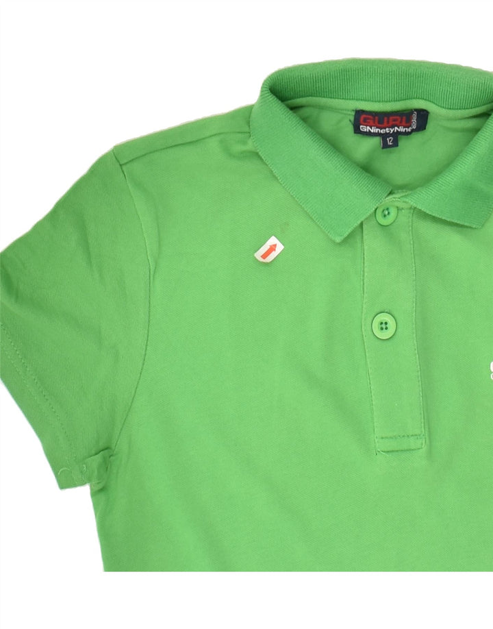 GURU Boys Polo Shirt 11-12 Years Green Cotton Vintage Guru and Second-Hand Guru from Messina Hembry 