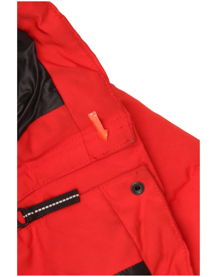 Женское стеганое пальто с капюшоном Superdry UK 8, маленький красный полиэстер