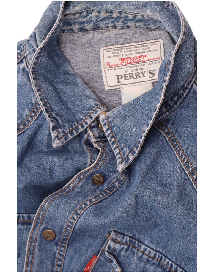 Мужская джинсовая рубашка Perry's, большая синяя