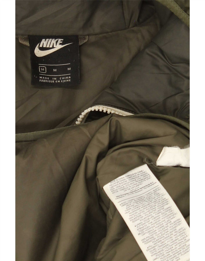 Мужская утепленная куртка с капюшоном Nike UK 38, средний цвет хаки, полиэстер