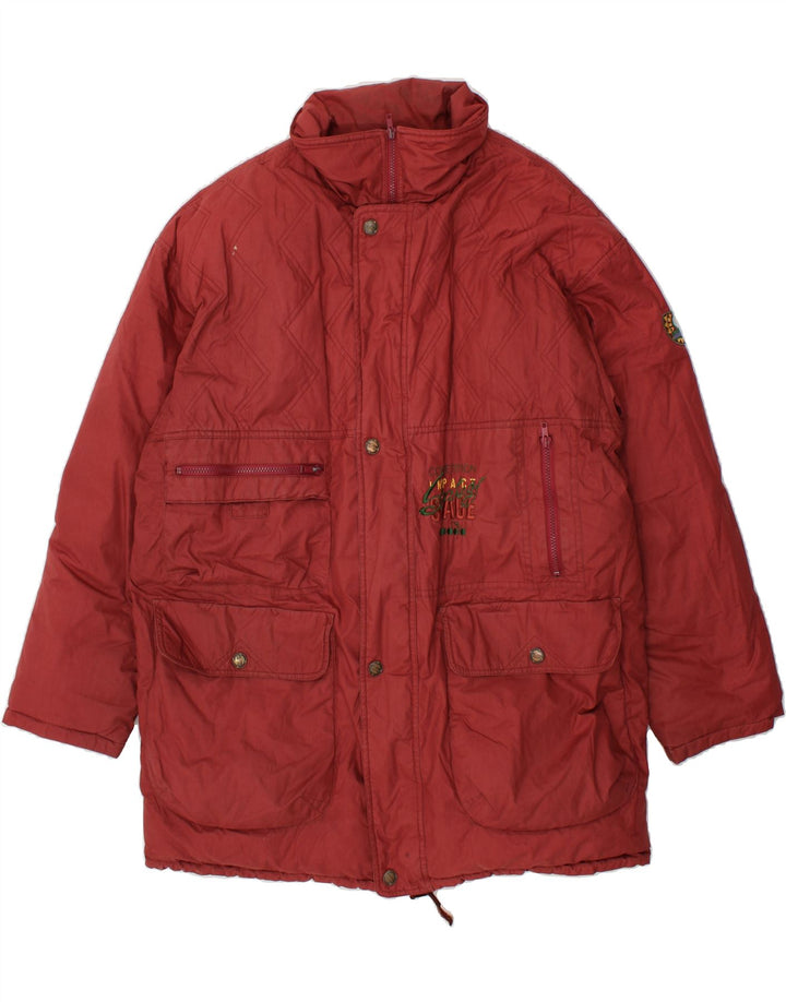 DIADORA Mens Windbreaker Jacket UK 42 XL Maroon Polyester Vintage Diadora and Second-Hand Diadora from Messina Hembry 