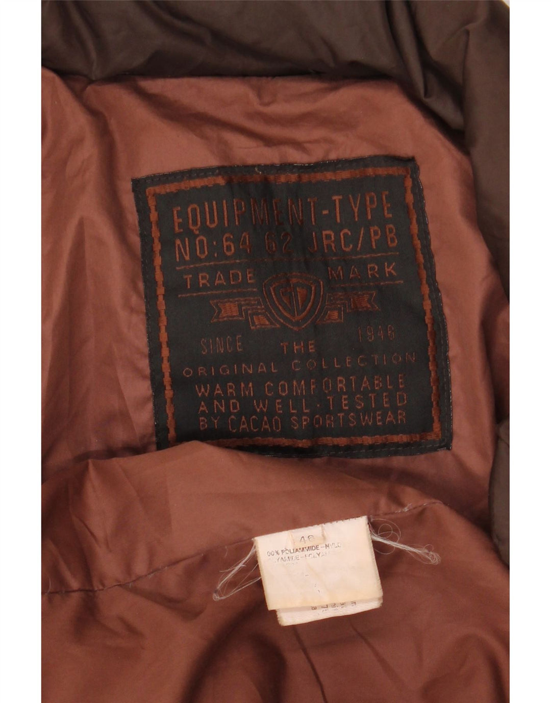 Мужская утепленная куртка свободного кроя TRADEMARK IT 46, маленький коричневый полиамид