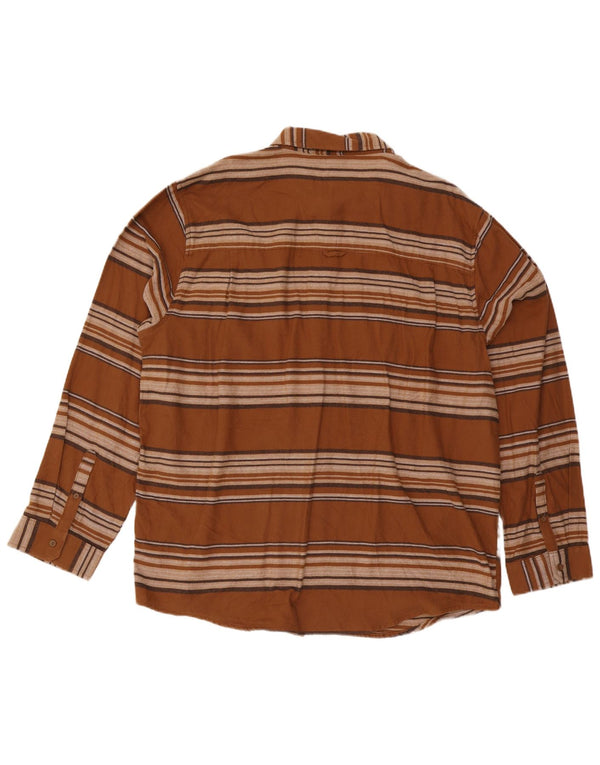 Мужская фланелевая рубашка Hurley 2XL в коричневую полоску