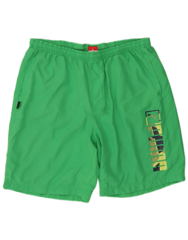 Мужские спортивные шорты Puma с рисунком XL, зеленый полиэстер