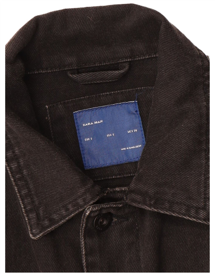 Мужская джинсовая куртка Zara UK 36, маленькая черная