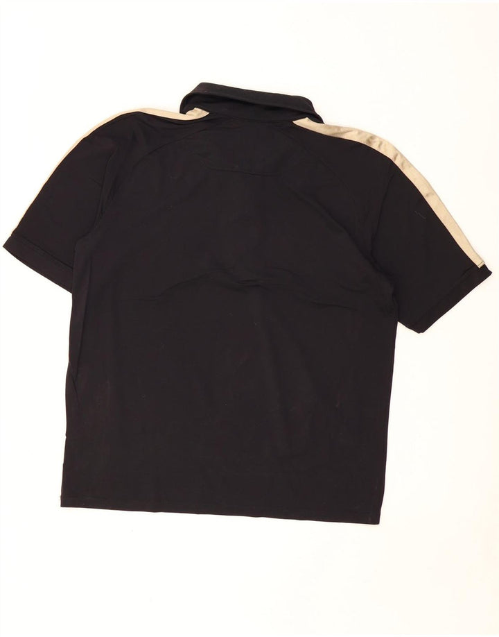 Мужская рубашка поло DIADORA с рисунком, средний черный, полиамид с цветными блоками