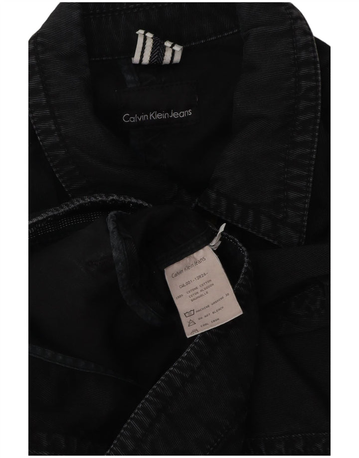 Женская джинсовая куртка Calvin Klein Jeans UK 14, средний черный хлопок