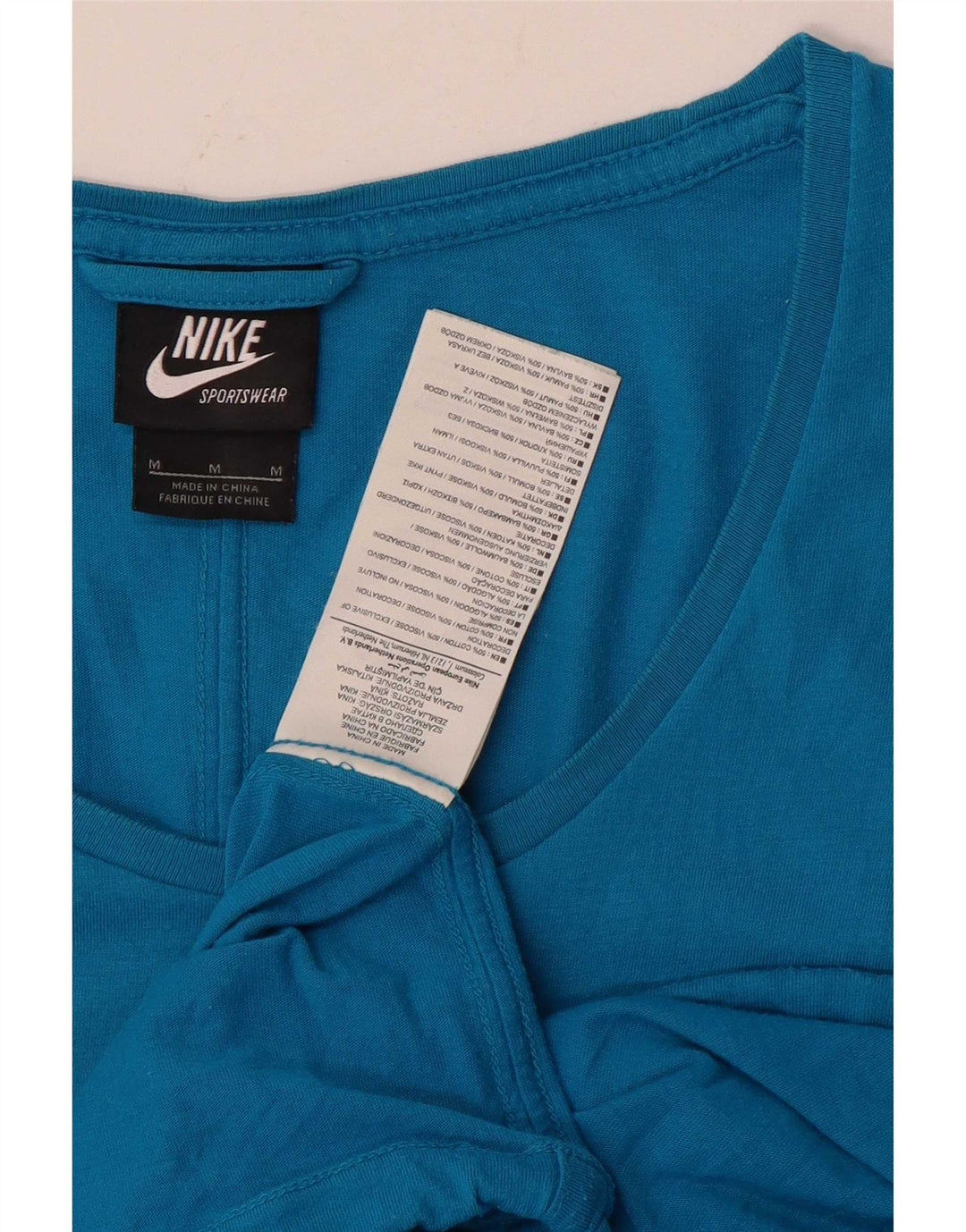 Женская футболка Nike Top UK 14, средний синий хлопок