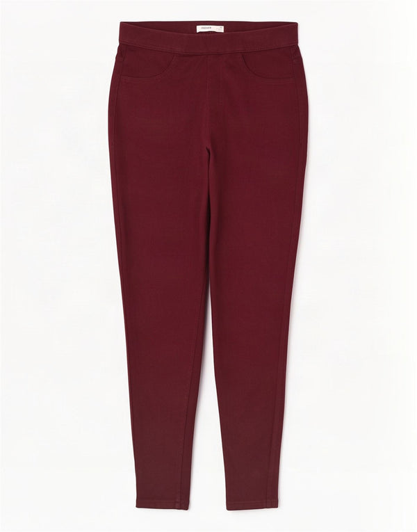 Женские повседневные брюки скинни Marks & Spencer UK 12, средние W28 L27, бордовые