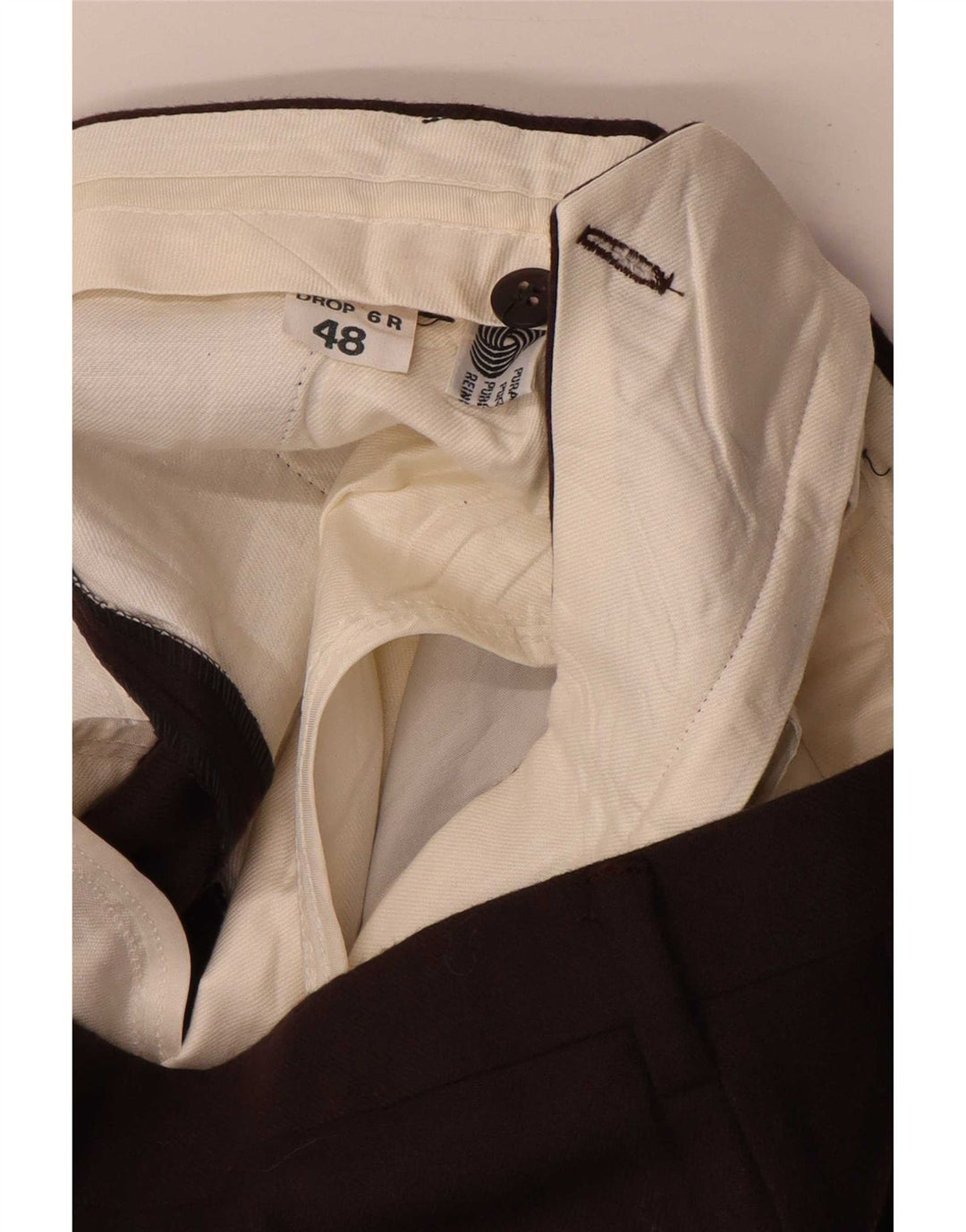 Винтажные мужские костюмные брюки с привязкой IT 48 Medium W32 L34 Коричневые