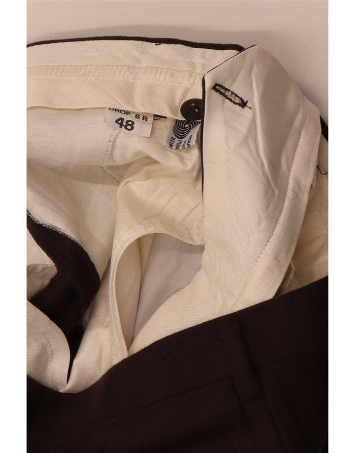 Винтажные мужские костюмные брюки с привязкой IT 48 Medium W32 L34 Коричневые