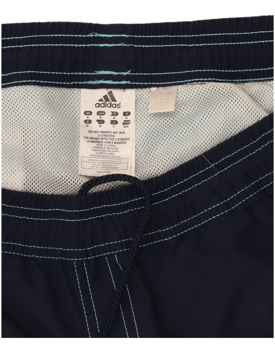 Мужские шорты для плавания Adidas с рисунком, средние темно-синие, полиэстер с цветными блоками