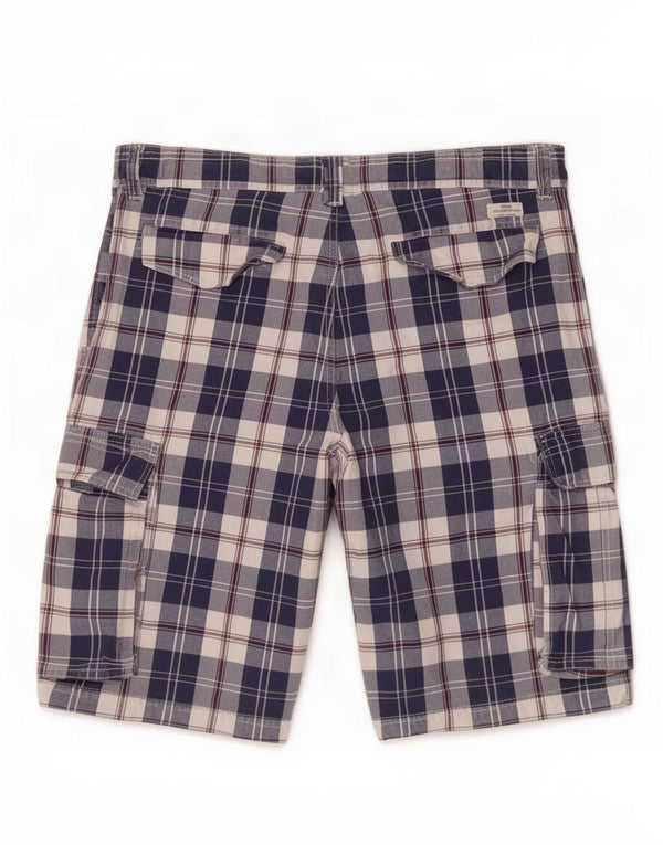 Crew Clothing Мужские шорты-карго 2XL W42 Темно-синие в клетку, хлопок