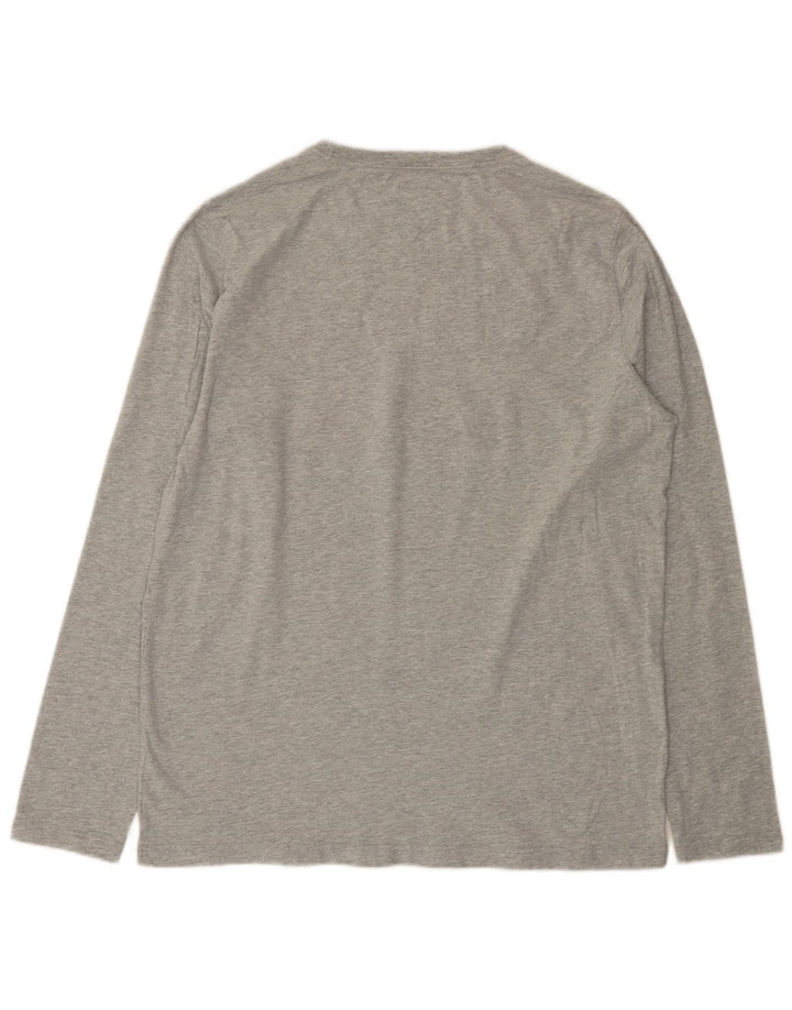 Мужской топ с рисунком Tommy Hilfiger, длинный рукав, серый хлопок, 2XL
