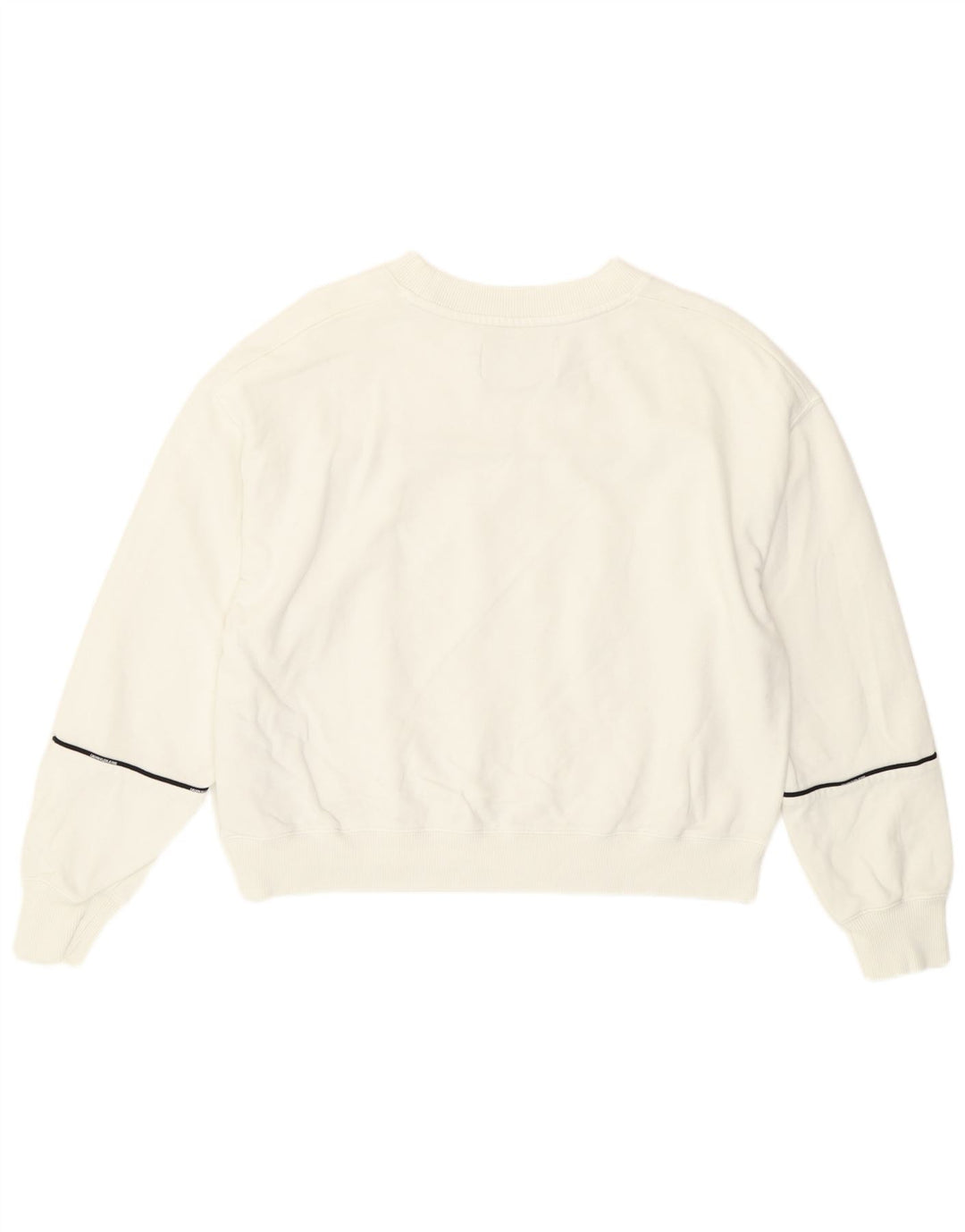 Женский укороченный свитшот Calvin Klein UK 14, средний белый в полоску