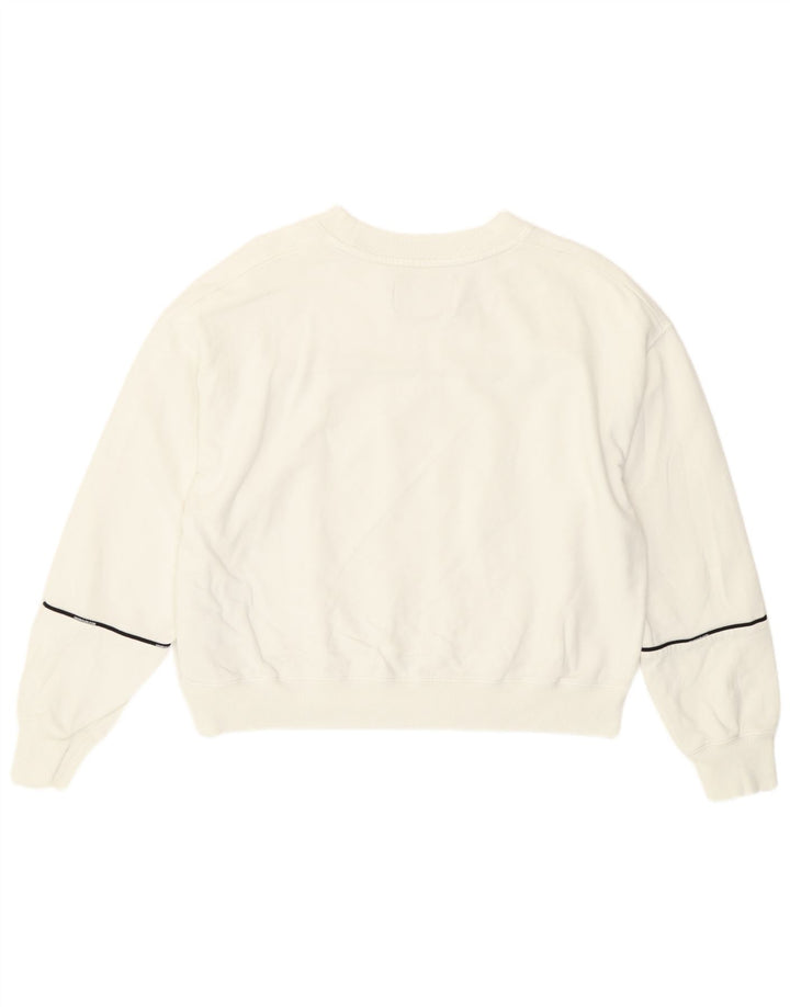 Женский укороченный свитшот Calvin Klein UK 14, средний белый в полоску