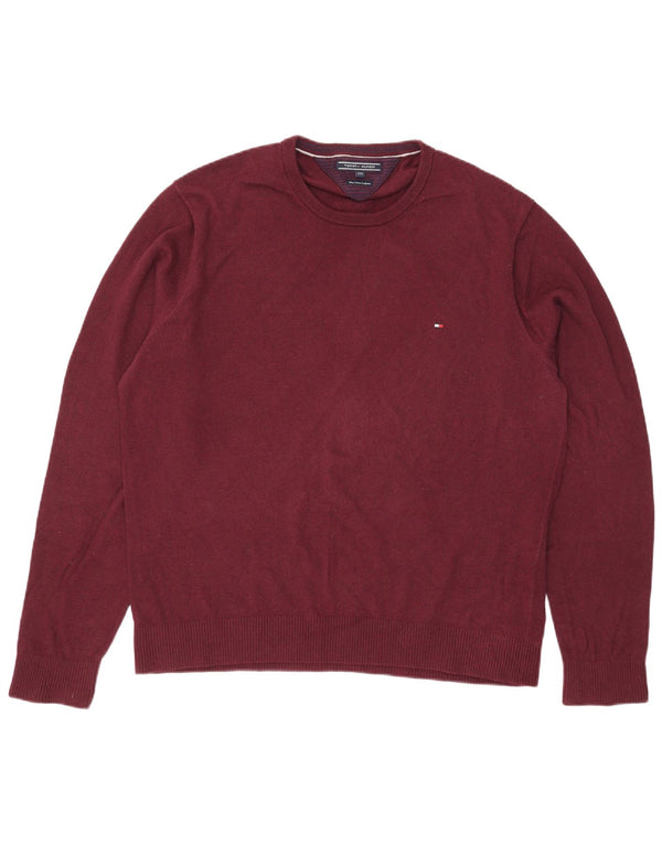 Мужской свитер Tommy Hilfiger с круглым вырезом 2XL, бордовый хлопок