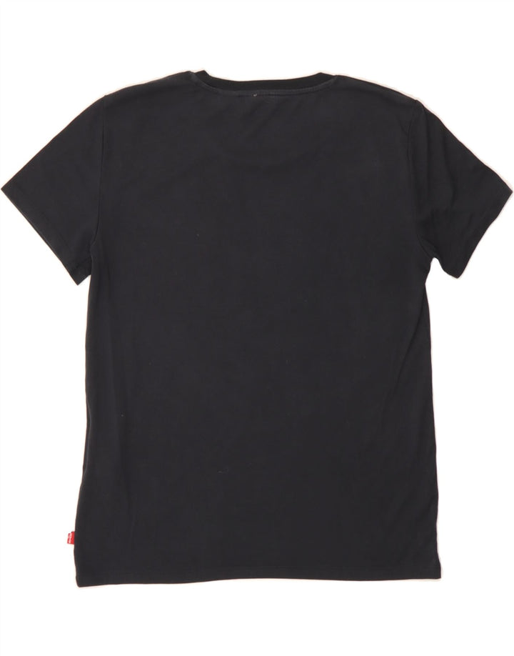 LEVI'S Womens T-Shirt Top UK 12 Medium Black Modal Vintage Levi's and Second-Hand Levi's from Messina Hembry 