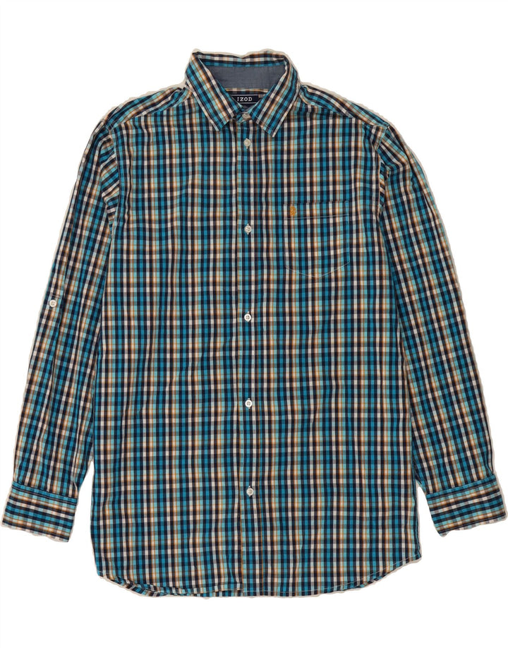 IZOD Boys Shirt 15-16 Years XL  Blue Check Cotton Vintage Izod and Second-Hand Izod from Messina Hembry 