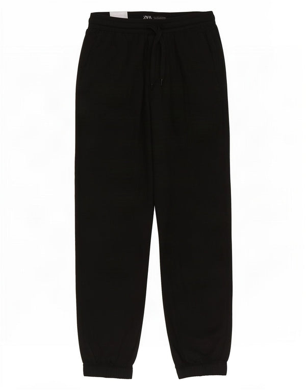 Женские брюки-джоггеры Zara, маленькие W30 L27, черные, хлопковые