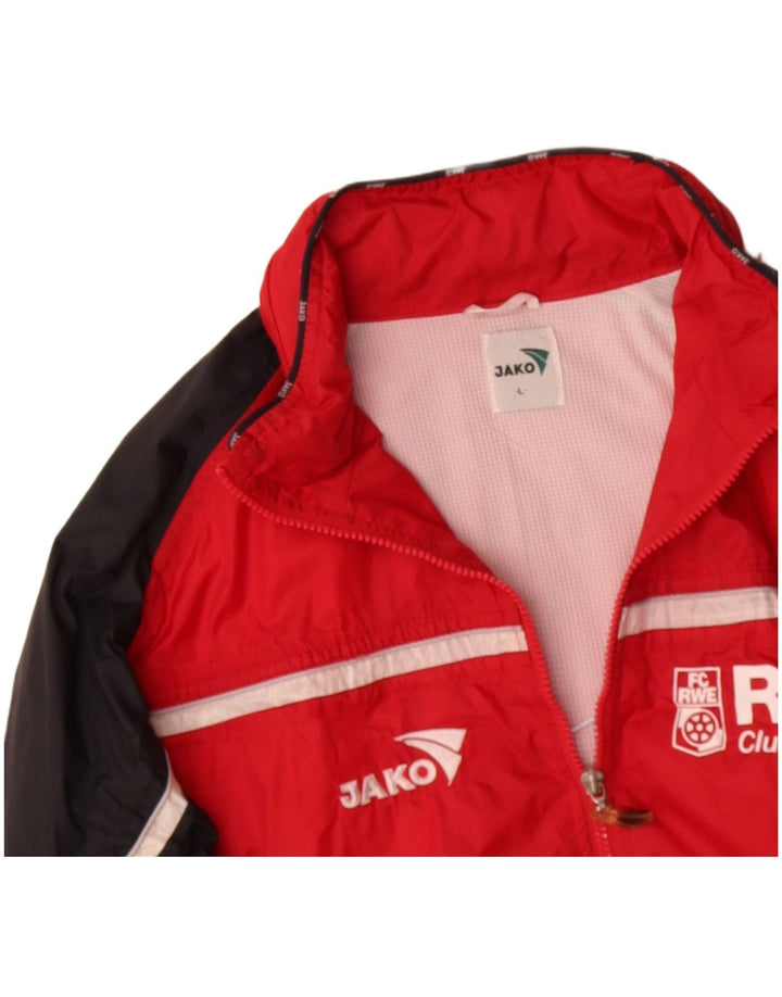 JAKO Mens Graphic Rain Jacket UK 40 Large Red Colourblock