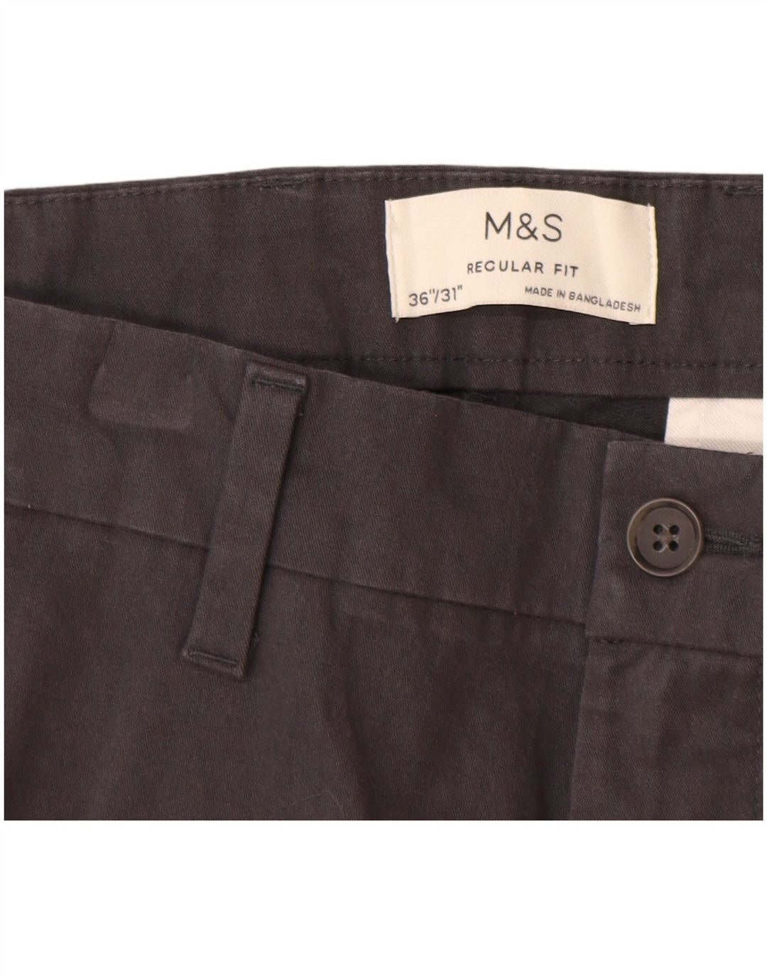 Мужские брюки чиносы Marks & Spencer стандартного кроя W36 L31 серые, хлопковые