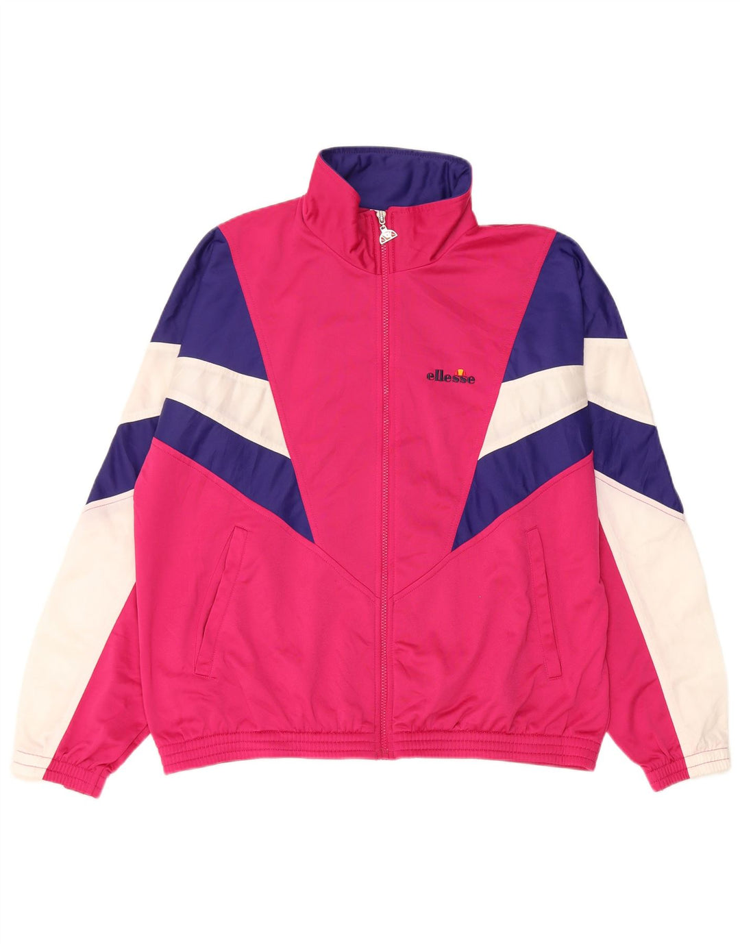 Женский спортивный костюм Ellesse Top Jacket UK 14 Средний розовый с цветными блоками в стиле ретро