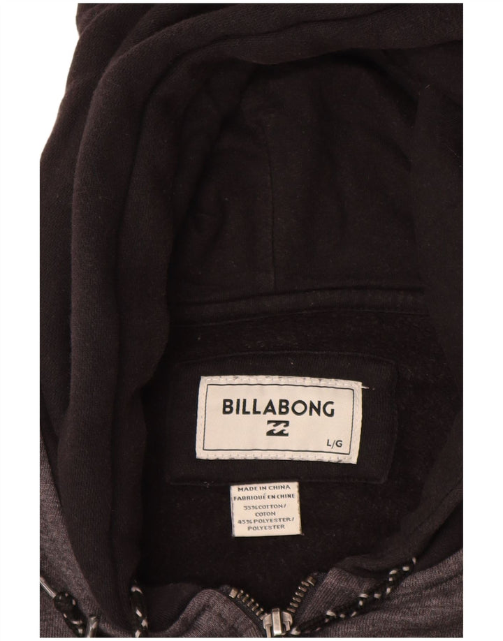 Billabong Мужской свитер с капюшоном на молнии, большой серый хлопок