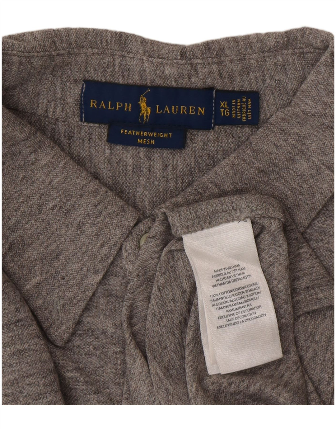 Мужская рубашка Ralph Lauren XL серая в крапинку из хлопка