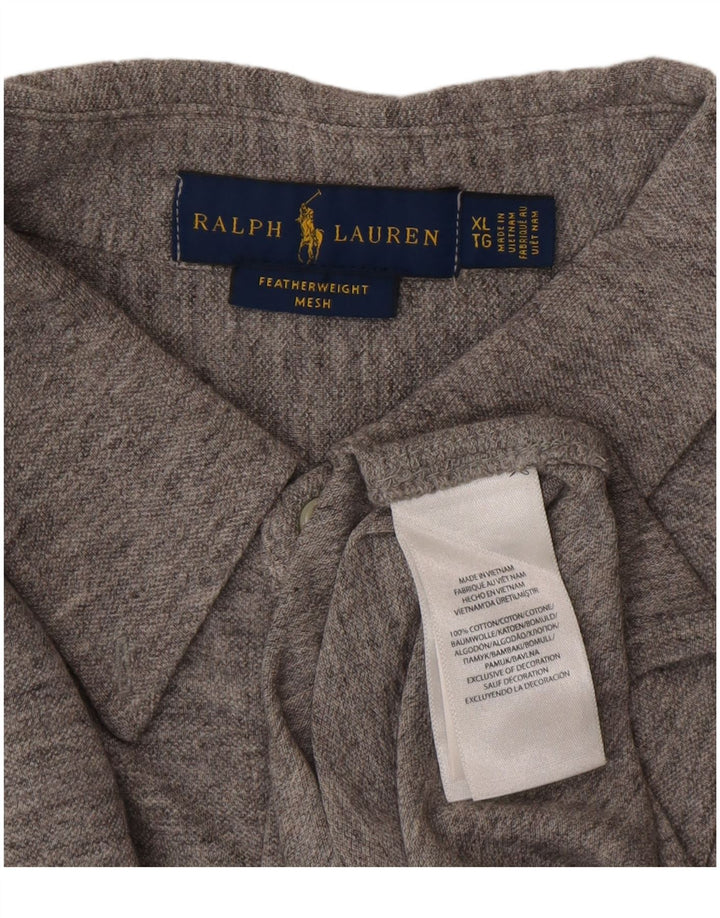 Мужская рубашка Ralph Lauren XL серая в крапинку из хлопка
