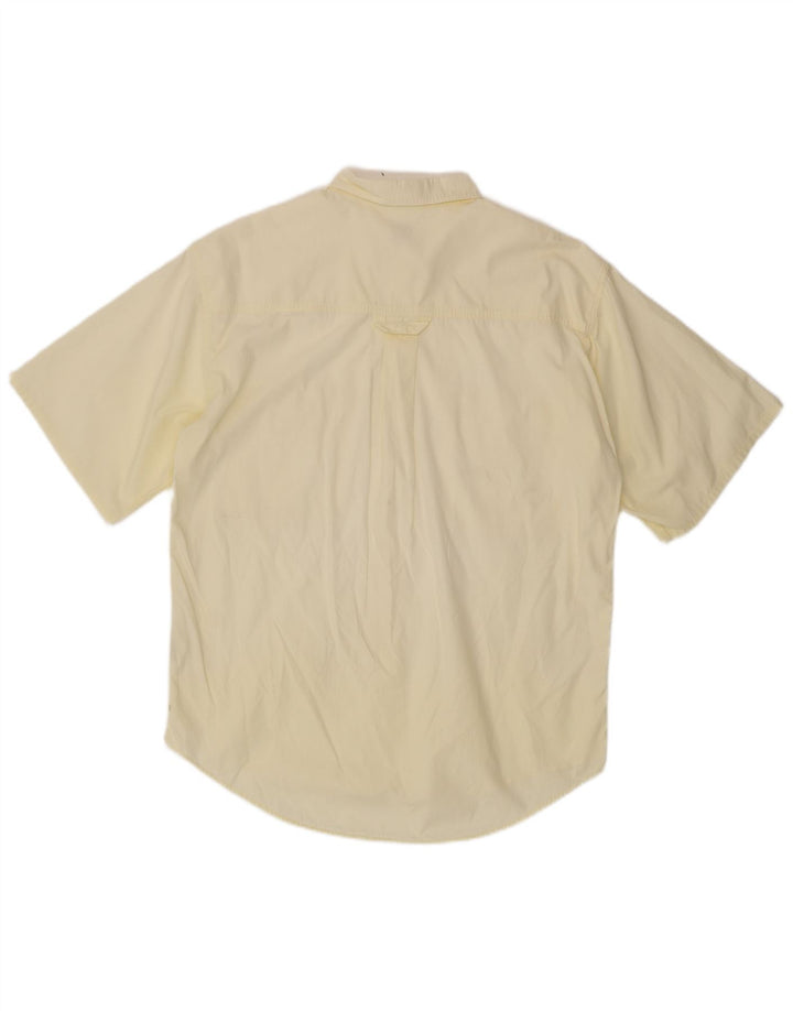 Мужская рубашка с коротким рукавом BOSTON, размер 41, 16, большая, желтая, хлопок