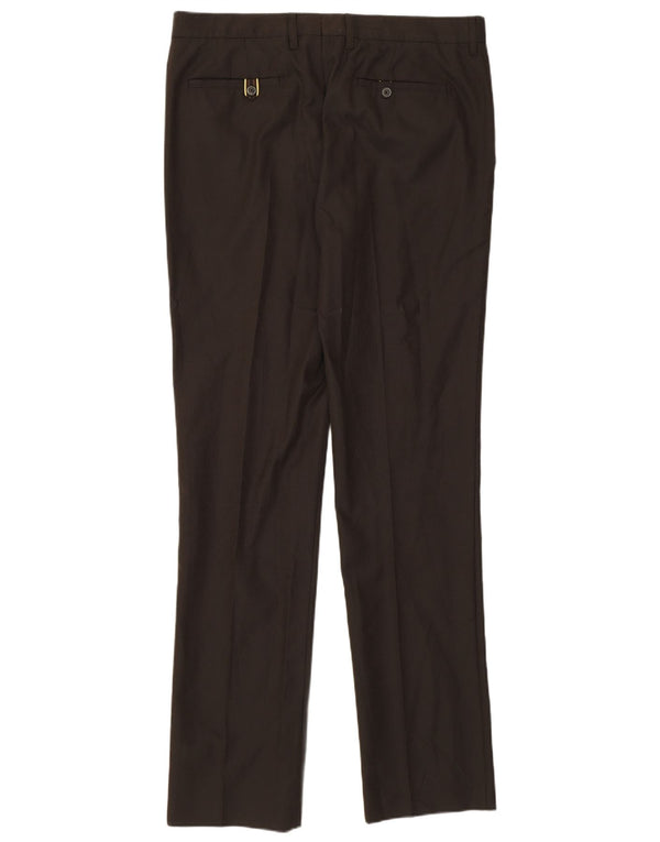 Мужские прямые костюмные брюки Zara EU 44, большие W34 L35, коричневые в тонкую полоску