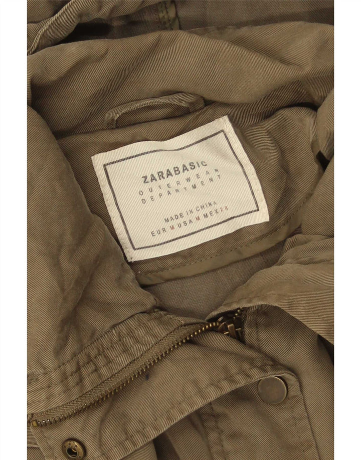 Женская парка большого размера Zara UK 14, средний хаки