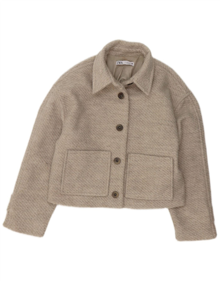 Женский бомбер ZARA UK 14, средний бежевый