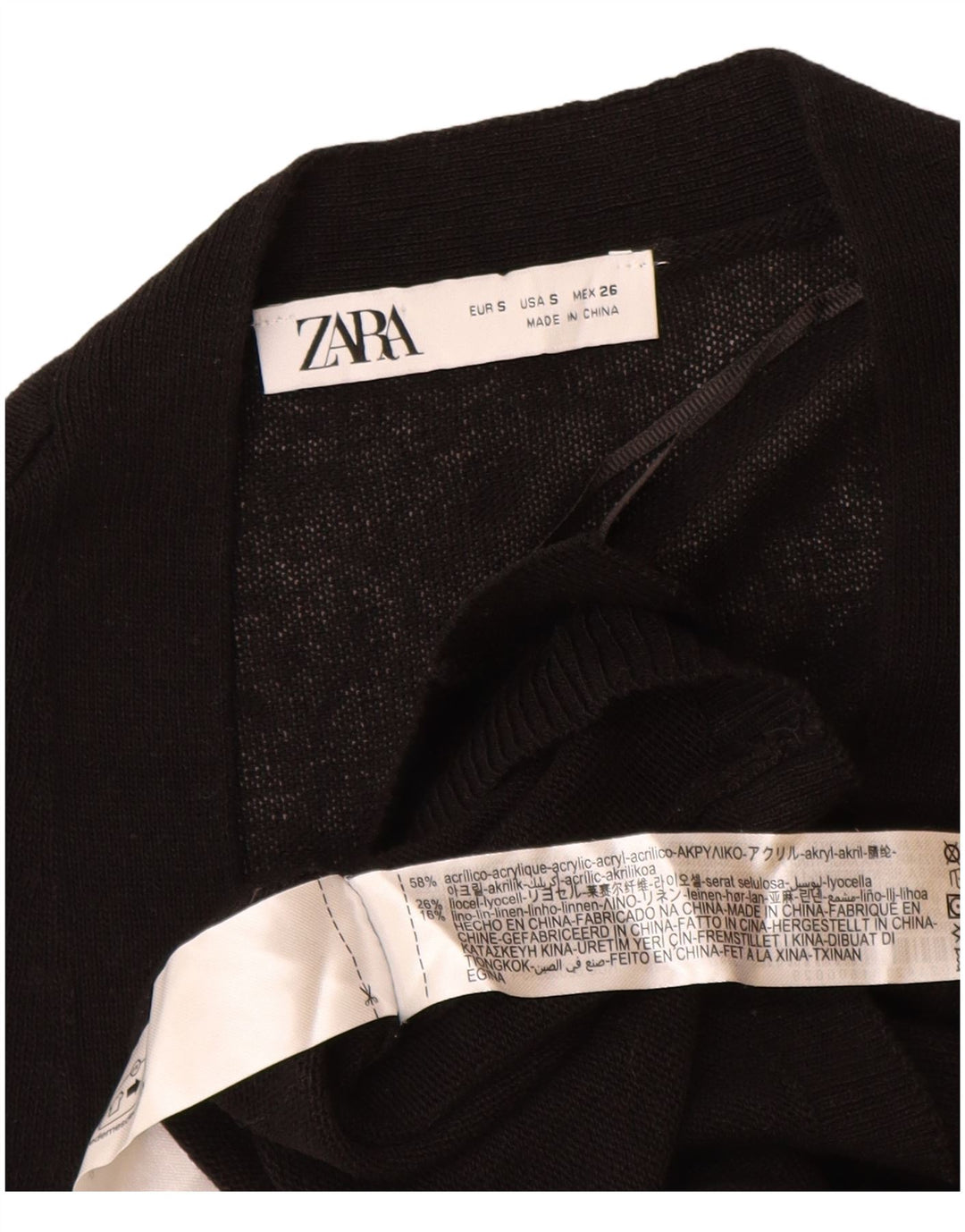 Женский кардиган Zara UK 10, маленький черный акрил