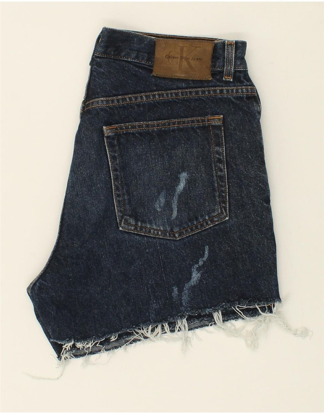 CALVIN KLEIN Womens Denim Shorts W34 Large Navy Blue Cotton Vintage Calvin Klein and Second-Hand Calvin Klein from Messina Hembry 