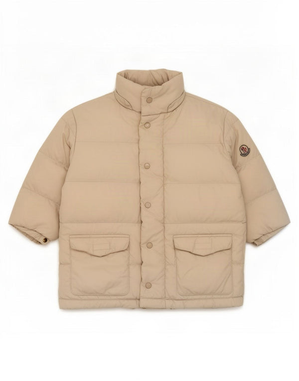 Moncler Стеганая куртка для маленьких девочек 18-24 месяцев Бежевый нейлон
