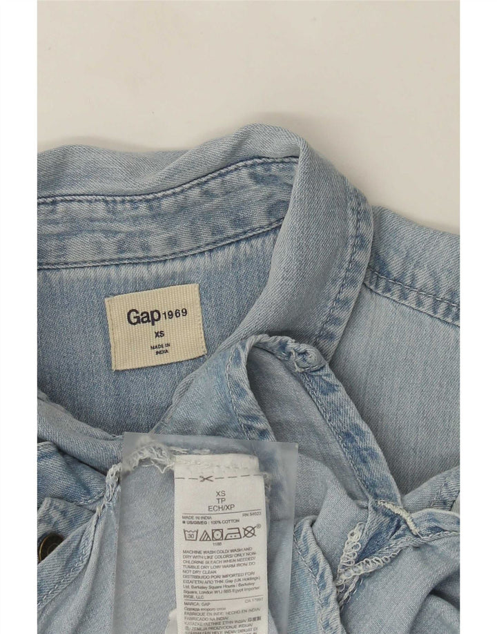 Женская джинсовая рубашка оверсайз Gap UK 6 XS, синяя хлопковая