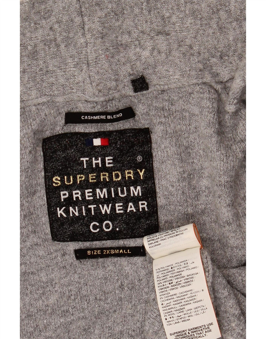 Женский свободный открытый кардиган Superdry UK 2 2XS Серый в крапинку