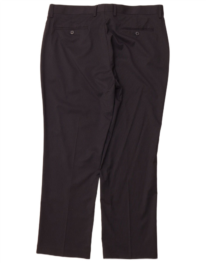 DKNY Mens Slim Fit Suit Trousers W38 L30 Navy Blue Pinstripe Wool Vintage Dkny and Second-Hand Dkny from Messina Hembry 